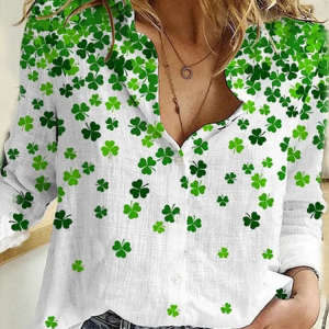 Women's St. Patrick's Day Shamrock Print Shirt, Blouses & Shirts, Roselinlin - Online Catalog