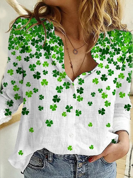 Women's St. Patrick's Day Shamrock Print Shirt, Blouses & Shirts, Roselinlin - Online Catalog
