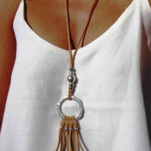 JFN  Beach Ethnic Versatile Leather Rope Long Necklace, Necklaces, color:As Picture|size:One-size, JustFashionNow