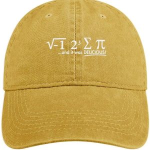 Men's /Women's And It Was Delicious Funny Graphic Printing Regular Fit Adjustable Denim Hat, color:Yellow|size:One-size, Lilicloth.com