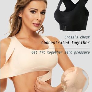 Breathable Comfortable Casual Front Button Seamless Bra, Bra & Bra Sets, color:Nude|size:5XL, JustFashionNow