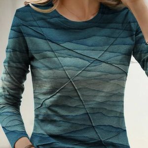 Color Block Casual Regular Fit T-Shirt, T-Shirts, color:Blue|size:XXL, JustFashionNow