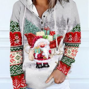 Hoodie Christmas Snowman Regular Fit Sweatshirt, Sweatshirts & Hoodies, color:Red|size:XXL, JustFashionNow