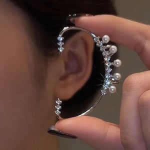 JFN Zircon Pearl Diamond Ear Cuff, Earrings, color:Color2|size:One-size, JustFashionNow
