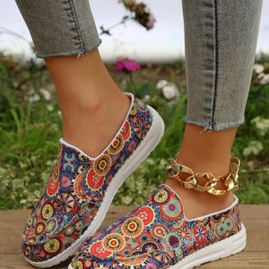 Colorful Geometric Ethnic Graphics Casual Flats, Sneakers, color:As Picture|size:43, JustFashionNow