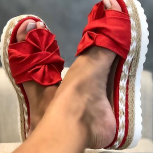 JFN  Women Casual Daily Comfy Bowknot Slip On Sandals, Sandals & Slippers, color:Red|size:US 11, JustFashionNow