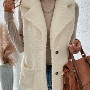 Plain Shawl Collar Casual Regular Fit Vest, Vests & Gilets, color:Apricot|size:XXL, JustFashionNow