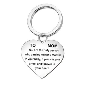 Mother's Day Text Letters Metal Buckle Keychain, color:Silver, Lilicloth.com