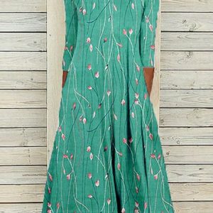 Regular Fit Crew Neck Casual Dress, Midi Dresses, Roselinlin - Online Catalog