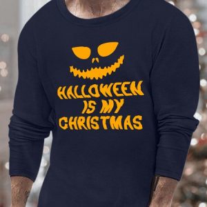 Men’s All Saints’ Day Regular Fit Casual Text Letters Crew Neck Top, color:Dark Blue|size:3XL, Lilicloth.com