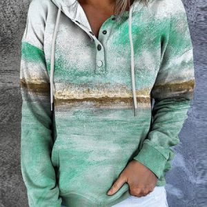 Casual Shift Hoodie Sweatshirt, Sweatshirts & Hoodies, color:Green|size:XXL, JustFashionNow