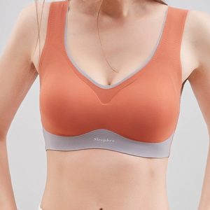 Traceless Latex Push Up Sports Bra Fit Comfortable Bra, Bra & Bra Sets, color:Orange|size:XXL, JustFashionNow