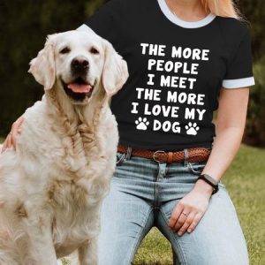 Lilicloth X Funnpaw Women's The More People I Meet The More I Love My Dog T-Shirt, color:Black|size:L, Lilicloth.com
