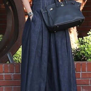 Plain Urban Wide Leg  Denim Jeans, Jeans, color:Deep Blue|size:XXL, Stylewe