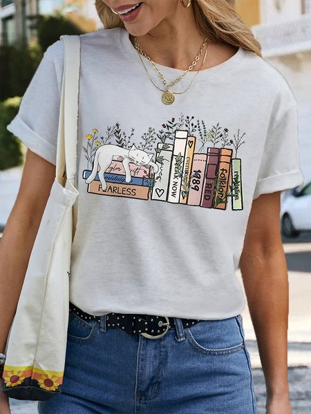 Women's Eras's Tour Lover Print Casual T-Shirt, color:White|size:3XL, Lilicloth.com