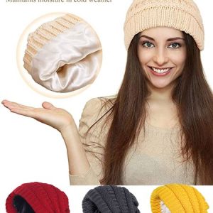 Solid Color Warm and Windproof Knitted Hat, Women Hats, color:Beige|size:One-size, JustFashionNow