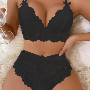 Lace Lace Sexy Lingerie, Trendy Bras, color:Black|size:XL, JustFashionNow