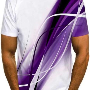 Men's T shirt Tee Graphic Round Neck 3D Print Daily Short Sleeve Print Clothing, T-Shirts, color:Purple|size:3XL, JustFashionNow