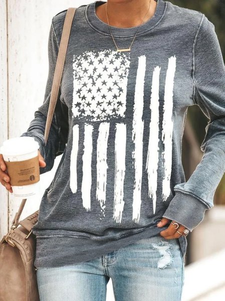 Long Sleeve Casual Crew Neck Sweatshirt & Hoodies, Sweatshirts & Hoodies, color:Gray|size:XXL, JustFashionNow