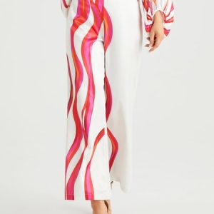 Stylewe Geometric Urban Regular Fit Fashion Long Pants, Pants, color:White|size:XXL, Stylewe