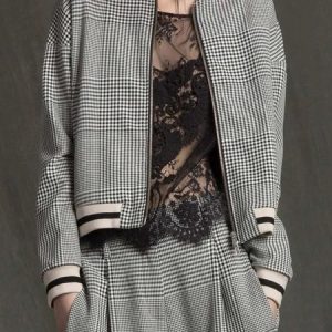 Urban Plaid Loose Long sleeve Jacket, Jackets, color:Gray|size:XXL, Stylewe