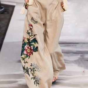 Loose Floral Elegant Fashion Pants, Pants, color:As Picture|size:XXL, Stylewe