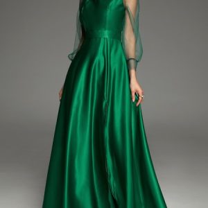 Plain Elegant Wedding Guest Dress, Maxi Dresses, color:Green|size:XL, Stylewe