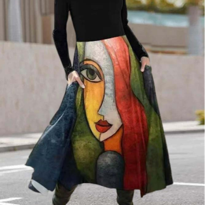 Casual Crew Neck Figure Regular Fit Dress, Dresses, color:Black|size:XXL, JustFashionNow
