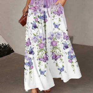 Loose Casual Butterfly Pants, Pants, color:White|size:XXL, JustFashionNow