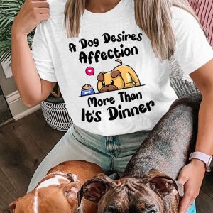 Lilicloth X Funnpaw X Manikvskhan A Dog Desires Affection More Than Its Dinner Women's T-Shirt, color:White|size:L, Lilicloth.com
