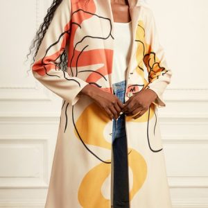 Regular Fit Closure Collar Casual Long Overcoat, Outerwear, color:As Picture|size:XXL, Stylewe