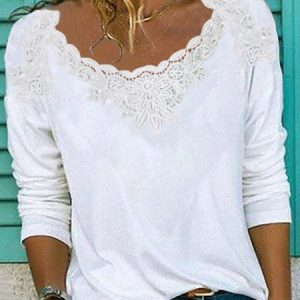 JFN Crew Neck Casual Plain Top, Shirts & Blouses, color:White|size:XXL, JustFashionNow