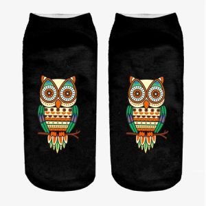 Casual Vintage Owl Print Socks, Socks, color:Color4|size:One-size, JustFashionNow