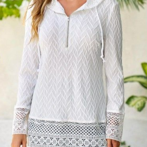 Loose Casual Hoodie Plain Sweatshirt, Sweatshirts & Hoodies, color:White|size:XXL, JustFashionNow