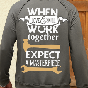 Men's Casual Crew Neck Text Letters Cotton-Blend Sweatshirt, color:Gray|size:3XL, Lilicloth.com