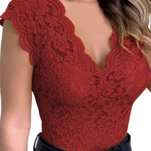 Women's Breathable Comfortable Sexy Lace  Sexy Lingerie, Bra&Panty, color:Wine Red|size:3XL, JustFashionNow
