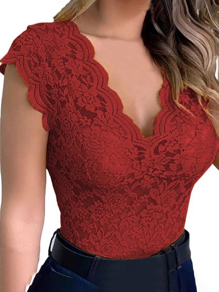 Women's Breathable Comfortable Sexy Lace Sexy Lingerie, Bra&Panty, color:Wine Red|size:3XL, JustFashionNow
