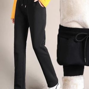 Casual Plain Long Pocket Stitching Sweatpants & Joggers, Pants, color:Black|size:3XL, Noracora