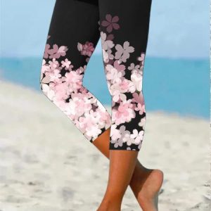 JFN Floral Vacation Capris Leggings, Leggings, color:Multicolor|size:XXL, JustFashionNow