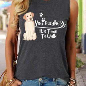 Lilicloth X Vithya Dog Lover You Awake It's Time To Walk Women's Tank Top, Tank Tops, Lilicloth.com