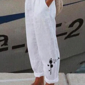 Casual Dandelion Long Pant, Pants, color:White|size:XXL, Noracora
