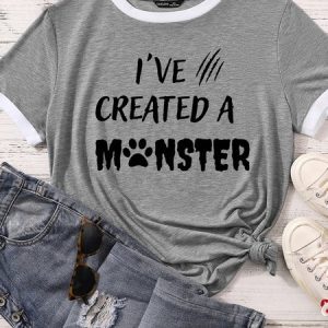 Lilicloth X Funnpaw Women's I've Created A Monster Matching T-Shirt, color:Gray|size:XXL, Lilicloth.com