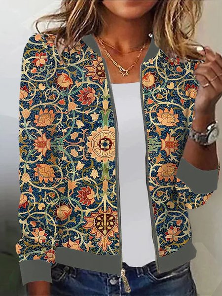 Casual Loose Ethnic Jacket, Jackets, color:Multicolor|size:XXL, JustFashionNow