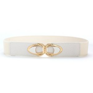 Fashion Buckle Elastic Waist Belt, Belts, color:White|size:One-size, Stylewe