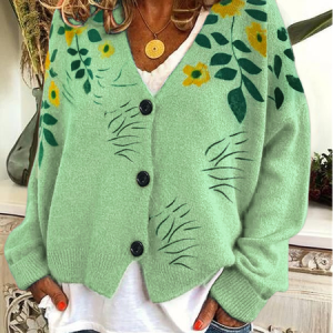 V Neck Cashmere Fleece Coat, Sweaters, color:Green|size:XXL, JustFashionNow