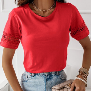 Lace Casual Shirt, Shirts & Blouses, color:Red|size:XXL, JustFashionNow