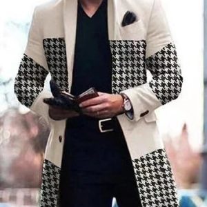 Regular Fit Shawl Collar Plaid Coat, Jackets, color:Color7|size:3XL, JustFashionNow