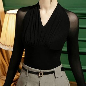 Regular Fit Plain Urban V Neck T-Shirt, Tees, color:Black|size:XXL, Stylewe