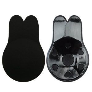 JFN  Breathable And Invisible Rabbit Ears Breast Lift Silicone Nipple, Bra & Bra Sets, color:Black|size:XL, JustFashionNow