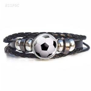 Golf Woven Leather Bracelet, color:White, Lilicloth.com